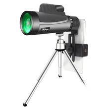 Кемпинг Туризм 12x50 высокой мощности монокулярный телескоп компактный Зрительная труба с штативом телефон клип адаптер для наблюдения за птицами 2024 - купить недорого