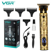 VGR LCD Digital Barber Retro Electric Hair Clipper Professional Beard Trimmer Haircut Razor USB Rechargeable R-228 2024 - buy cheap