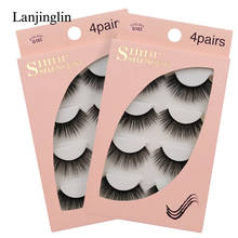 Lanjinglin 4 pares 3d vison cílios postiços extensão natural vison falso olhos cílios feitos à mão maquiagem cilio g103 2024 - compre barato