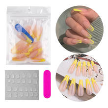 20pcs Professional Fake Nails Long Ballerina Half French Acrylic Nail Tips Press On Nails Full Cover Manicure Beauty Tools 2024 - buy cheap