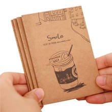 4pcs/lot Vintage Korean Note Book Small Cartoon Smile Diary Notepads Retro Exercise Book Office School Supplies 2024 - buy cheap