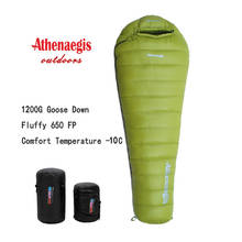 Athenaegis ultralight comfortable waterproof 1200g white goose down filling can be spliced winter sleeping bag 2024 - buy cheap