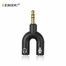 KEBIDU U Shape 3.5mm Headphone Splitter 3.5mm Y Splitter Audio Cables Splitter Microphone 2 in 1 Swivel Connector Adapter 2024 - buy cheap