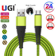UGI 2A Fast Charging Cable Charge Type C USB C Micro USB Cable Tablet Nylon Braided Charger Transfer Mobile Phone 1m 2m 3m Green 2024 - buy cheap