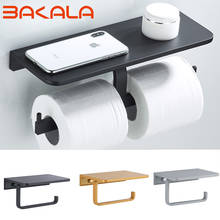 Soporte de papel higiénico para baño, soporte para teléfono, montaje en pared, WC, Rolhouder, con estante, toallero, cajas de pañuelos, negro 2024 - compra barato