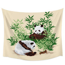 Tapiz de pared de bambú Panda para el hogar, decoración de pared, tapiz colgante de pared, Alfombra de Picnic, esterilla de Yoga 2024 - compra barato