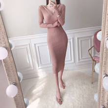 Croysier свитер платья для женщин 2020 трикотажное облегающее платье в рубчик с длинными рукавами и капюшоном, женское сексуальные элегантное платье миди, одежда 2024 - купить недорого