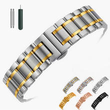 Stainless Steel Watch band Strap Bracelet Watchband Wristband Butterfly Black Silver Rose Gold 14mm 16mm 18mm 20mm 22mm 24mm 2024 - buy cheap