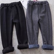 Calças mais grossas para meninas, outono e inverno 2020, calças para crianças, leggings quentes de cintura elástica, calças justas para crianças 2024 - compre barato