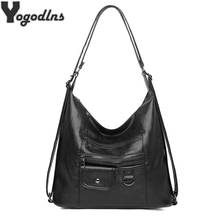 Casual PU Leather Tote Bags for Women Large Capacity Hobo Handbags Retro Patchwork Shoulder Bag Female Crossbody Shopper Bag 2024 - buy cheap