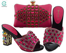Женская обувь и сумка в итальянском стиле, набор фуксии 2020, женская обувь цвета фуксии с подходящей сумкой, набор из 2020 нигерийских искусств 2024 - купить недорого