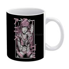 Taza blanca de basura de Anime de 11oz, tazas divertidas de cerámica para café, té, leche, Manga, Catgirl, Ecchi Eroge, jugador, chica, jugador, Retro 2024 - compra barato