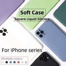 Новый роскошный оригинальный квадратный Мягкий силиконовый чехол для iPhone 11 12 Pro X XR XS Max 7 8 6 6s Plus SE 2020 12 Mini, чехол для телефона 2024 - купить недорого