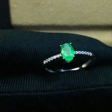 Shilovem anéis de prata esterlina 925 natural esmeralda clássica joias finas para casamento presente 4*6mm 2024 - compre barato