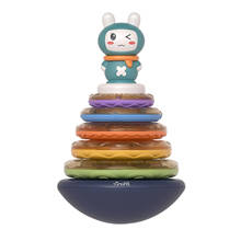 Stacking Rings Toy Rainbow Stacker Baby Toddler Learning Toys Tumbler Gift 2024 - buy cheap