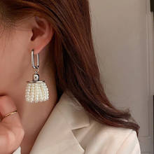 AENSOA New Personality Fashion Design Pearl Earrings for Women Unique Luxury Temperament Tassels Pearl Long Drop Earring Jewelry 2024 - buy cheap