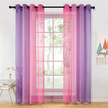 Sheer Curtains Purple Pink Gradient Tulle Curtains for Living Room Bedroom Kitchen Home Hotel Coffee Decor Blue Orange Color 2024 - buy cheap