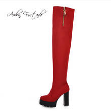 Модная женская обувь Arden Furtado, зимние однотонные красные взрослые женские ботинки на плоской платформе, водонепроницаемые классические ботинки на массивном каблуке 2024 - купить недорого