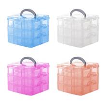 Plastic 3 Tiers 18 Compartments Portable Detachable Storage Box Transparent Jewellery Craft Beads Container Organizer Case 2024 - buy cheap