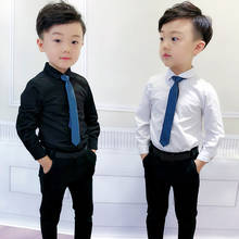 Boys Summer Shirt +Pants 2Pcs Clothing Set School Kids Uniforms Gentleman Party Suit Children Performance Birthday Dress 2024 - buy cheap