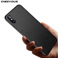 Thin Genuine Leather+TPU Soft Case For iPhone 7 8 Plus X XR XS MAX Back Cover Coque Capa For Huawei Mate20 20Pro 20X P30 pro 2024 - buy cheap
