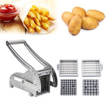 Máquina para hacer patatas fritas de 2 cuchillas, cortador de patatas fritas de acero inoxidable, rebanador, rodaja de pepino, herramientas de cocina 2024 - compra barato