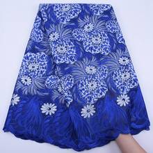 Royal Blue High Quality Swiss Voile Lace In Switzerland Cotton African Dry Cotton Lace Fabric Nigerian Woman Voile Lace S1787 2024 - buy cheap