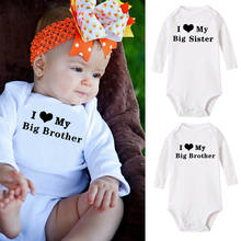 I Love My Big Sister Big Brother Funny Baby Bodysuit Cotton Long Sleeve Body Baby Girl Onesie Infant Baby Boy Jumpsuit Clothes 2024 - buy cheap