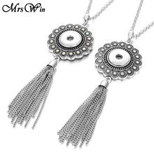 Trendy Ethnic Style Sun flower Snap Button Necklace Long Tassel Snap Pendant Necklace fit 18mm Snap Buttons Jewelry N045 2024 - buy cheap