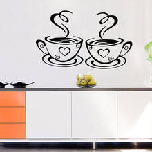 Adesivo moderno de decoração de cozinha e café, mural de vinil, à prova d'água, arte em parede para casa, acessórios de decoração, decalques murais 2024 - compre barato