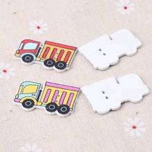 20pcs mixed Colorful Truck Pattern diy Wooden Buttons Botones Handmade Accessories Decoration Scrapbooking Crafts 30x18mm 2024 - buy cheap