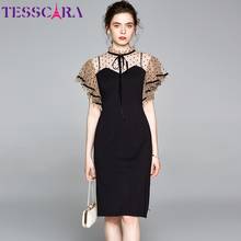 Женское Сетчатое платье-карандаш TESSCARA, летнее Элегантное коктейльное платье высокого качества, вечерние платья в винтажном стиле 2024 - купить недорого