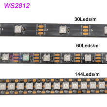 Умная Светодиодная лента WS2812B, 1 м/5 м, 30/60/144 пикселей/светодиодов/м, WS2812 IC;WS2812B/m, IP30/IP65/IP67, черная/белая печатная плата, DC5V 2024 - купить недорого