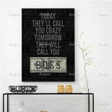 Boss Dollar Inspirational,Motivational Quotes Canvas Print Poster Home Decoration Floating Wall Art Painting Living Room Office 2024 - buy cheap