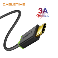 Кабель CABLETIME USB Type-c 3A, кабель для быстрой зарядки и передачи данных для Samsung Galaxy S10/S9 Note 9 Xiaomi Oneplus 6 Huawei 3,1, кабель C001 2024 - купить недорого