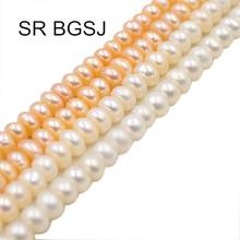 Free Shipping 5-6mm More Colors Rondelle Freshwater Pearl Jewelry Making Loose Bail Beads Strand 15" 2024 - buy cheap