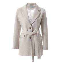 Traje Vintage para mujer, chaqueta informal de lana, chaqueta ajustada de color liso, para Otoño e Invierno 2024 - compra barato