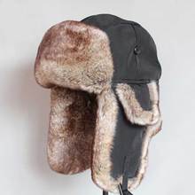 Women Fashion Bomber Hats Winter Men Warm Russian Ushanka Hat With Ear Flap Fur Male Windproof Trapper Cap Earflap Black 2024 - buy cheap