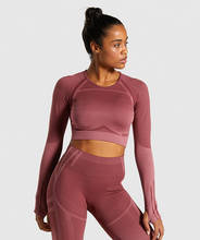 Новинка 2020, Geo бесшовная рубашка для йоги, укороченный топ с длинным рукавом, Женская Спортивная одежда для фитнеса, футболка для спортзала, топы для тренировок с отверстиями для большого пальца 2024 - купить недорого