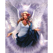 Rose angel and dove Needlework Cross stitch set Aida 14CT Unprinted Embroidery kits Arts Cross-Stitching,DIY Handmade home Decor 2024 - buy cheap