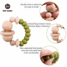 1pc Baby Rattles Wooden Teething Toys Nursing Accessories Gift Silicone Beads Bracelet Baby Bpa Free Silicone Teether 2024 - buy cheap