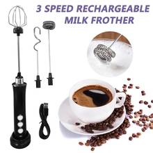 Espumador de leche eléctrico de 3 velocidades, máquina de café de espuma manual automática, batidor de huevos, Espumador de leche portátil, herramientas de cocina 2024 - compra barato
