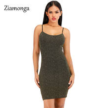 Ziamonga O Neck Sexy Shiny Club Dress Black Gold Mini Ladies Dresses For Women Ribben Bodycon Summer Dress Spaghetti Strap 2020 2024 - buy cheap