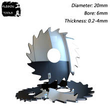 Cortador de moagem de aço de tungstênio de 20mm, lâminas de serra circular tct sólida de 20x6mm, metal de cobre, pdf. Espessura 0.2-4mm 2024 - compre barato