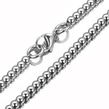 Fashion 6/8/10mm Stainless Steel Silver Color Bead Ball Chain Men Women Necklace Or Bracelet Bangle 7-40" DIY Jewelry Wholesale 2024 - buy cheap