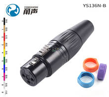 YONGSHENG-YS136N-B XLR de cañón de tres núcleos, conector hembra con anillo de marca de Color negro niquelado 2024 - compra barato