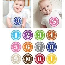 Pegatinas de vientre de primer año para bebé de 1 a 12 meses, calcomanías mensuales para recuerdos de foto (12 pegatinas) 2024 - compra barato