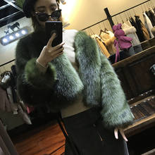 Fur Women Short Faux Winter Coat Faux Fox Fur Jacket Thick Plush Coat Female Hairy Overcoat Fluffy Warm Outerwear Plus Size 2XL 2024 - buy cheap