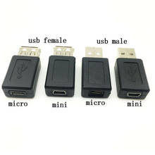 Adaptador de conector macho usb 2.0 tipo a para mini 5pin, conversor micro usb fêmea macho usb b 2024 - compre barato