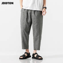 JDDTON Men's Cotton Linen Casual Straight Jogger Pants National Style Traditional Japanese Streetwear Loose Harem Trousers JE045 2024 - buy cheap